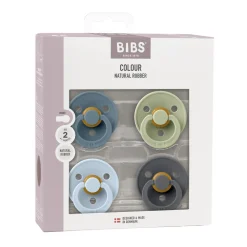 BIBS Colour 4 pk Latex str.2 Petrol/Sage/Baby Blue/Iron- Sutter
