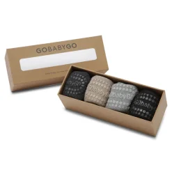 GOBABYGO Combo box - Bomuld - GR/SA/GR/B- Skridsikre Strømper