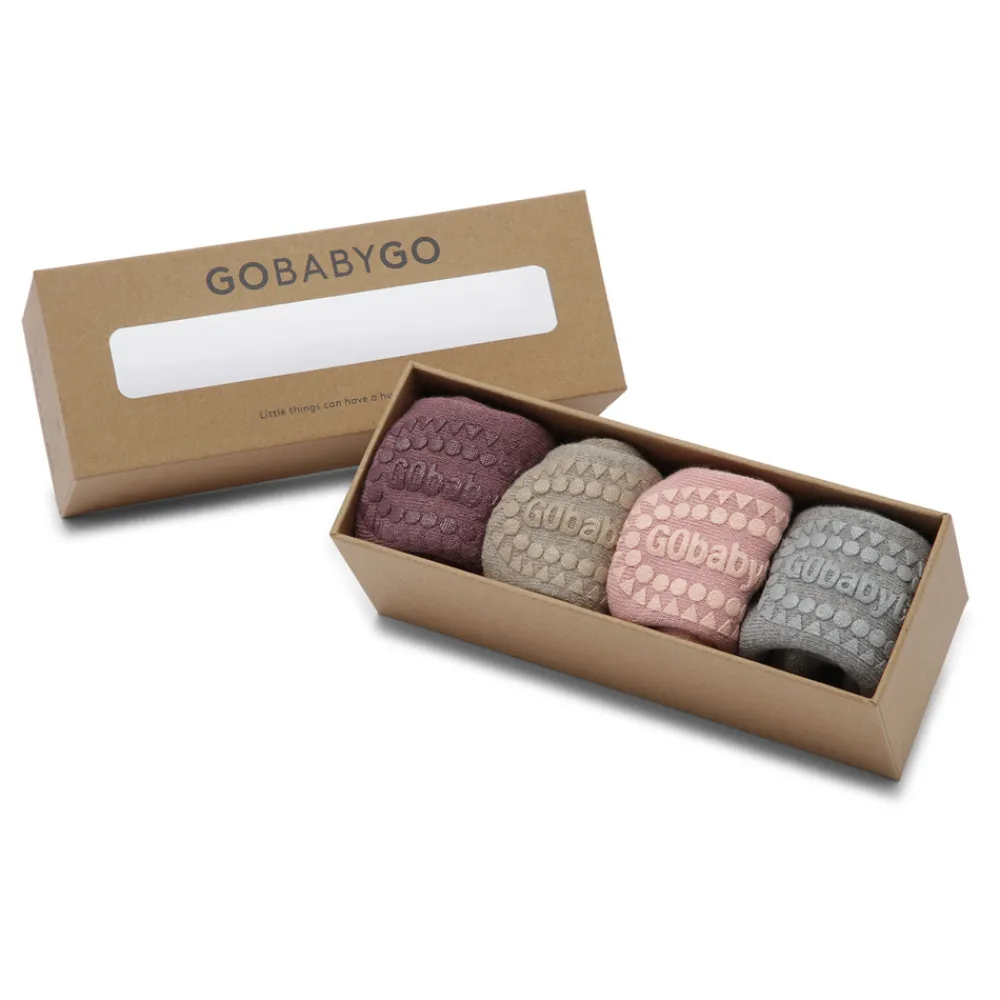 GOBABYGO Combo box - Bomuld - PU/SA/PI/G- Skridsikre Strømper