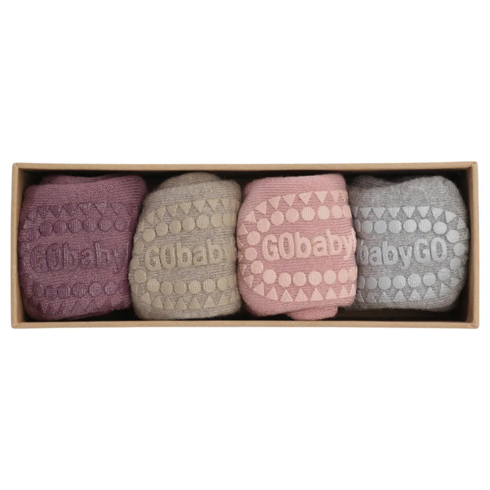 GOBABYGO Combo box - Bomuld - PU/SA/PI/G- Skridsikre Strømper