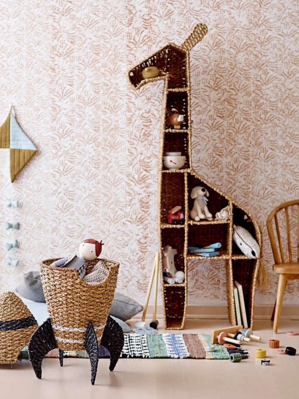 Bloomingvillemini Cosmina Kurv m/Låg, Natur, Søgræs-Børn Kurve