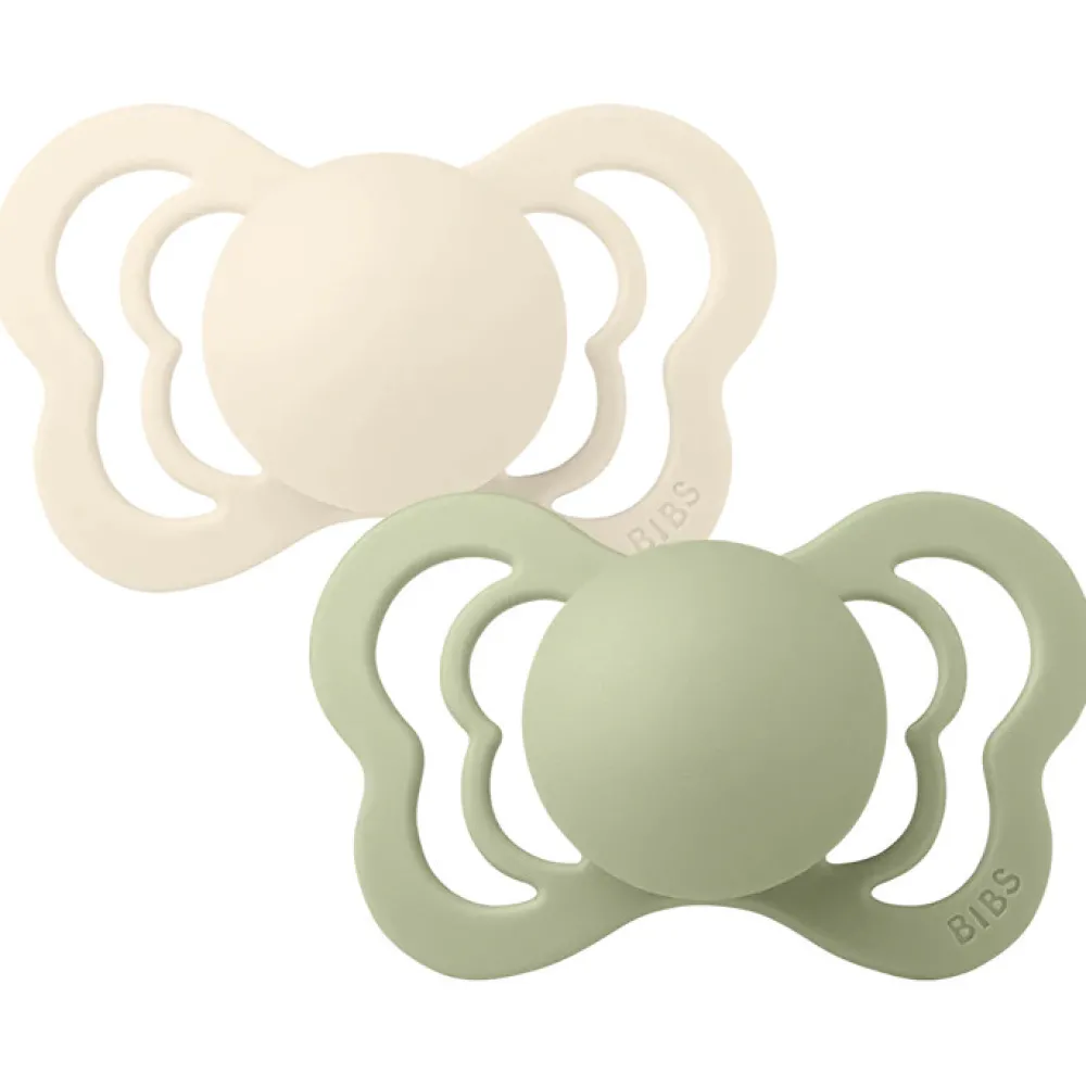 BIBS Couture 2 pk Latex str. 1 - ivory/sage- Sutter