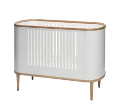 BeKids Curve babyseng sampak. - hvid/eg-Børn Tremmesenge