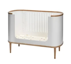 BeKids Curve babyseng sampak. - hvid/eg-Børn Tremmesenge