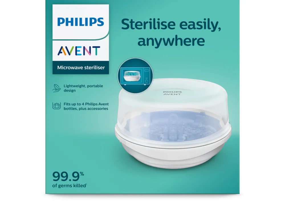 Philips Avent Dampsterilisator t/mikrobølge- Tilberedning & Rengøring|Sutteflasker