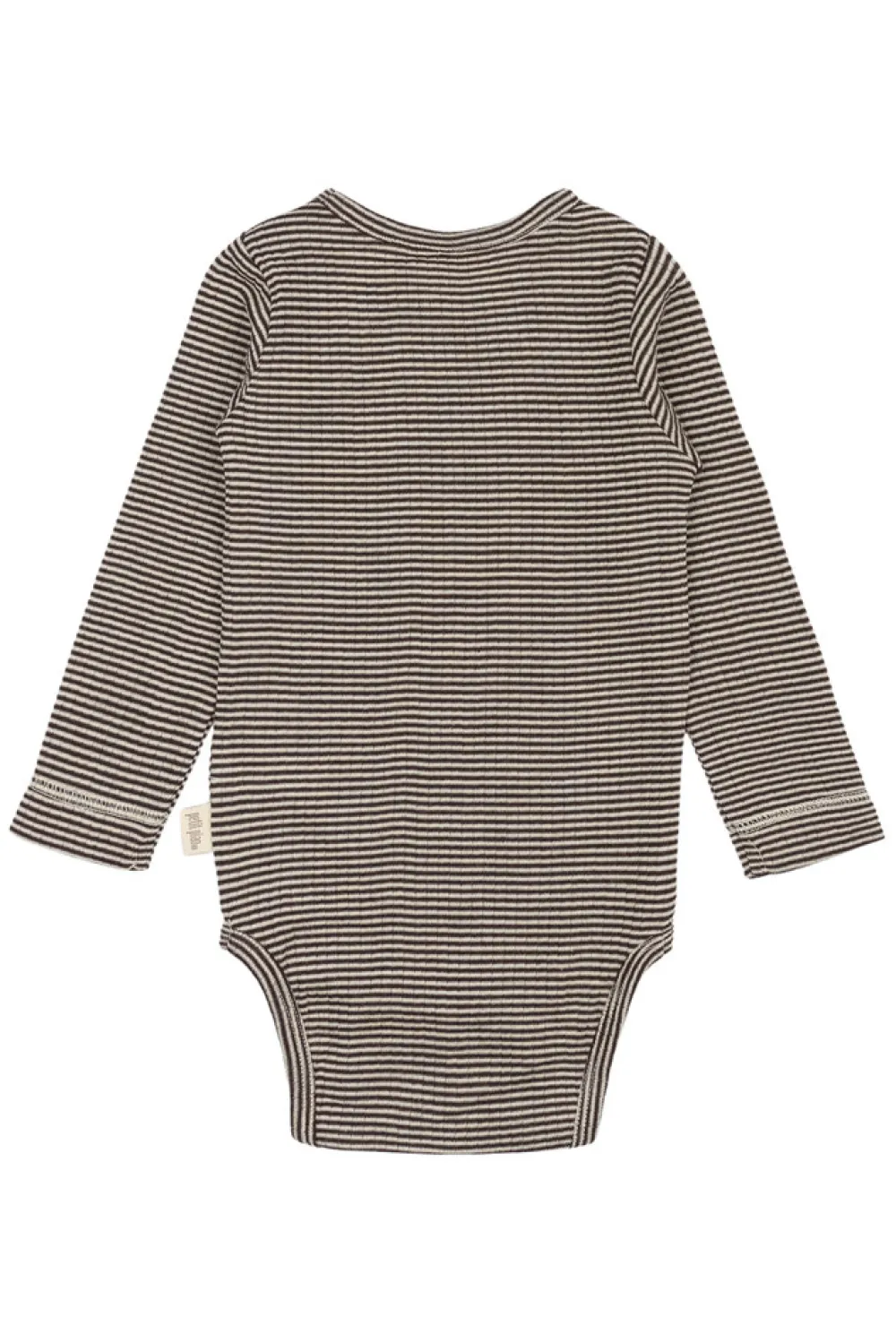 PETIT PIAO Dante Uld Body Langærmet - Coffee Bean/Dark Off White- Uldbodyer|Bodystocking Langærmet