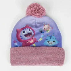 YM-EYEWEAR 2-Delt Hue og vante sæt - Gabby's Dollhouse - LRØD/LILLA- Luffer & Vanter|Elefanthuer & Huer