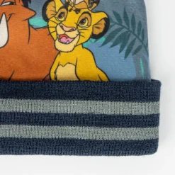 YM-EYEWEAR 2-Delt Hue og vante sæt - Lion King - GRÅ/BLÅ- Luffer & Vanter|Elefanthuer & Huer