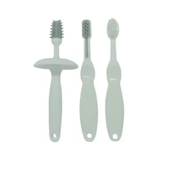 Oopsy 3-delt trænings tandbørste sæt, grå- Plejeartikler Til Baby