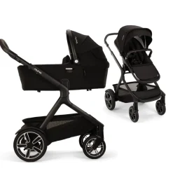 Nuna Demi Next inkl. liggedel - Caviar- Kombivogne Med Flade Sæder
