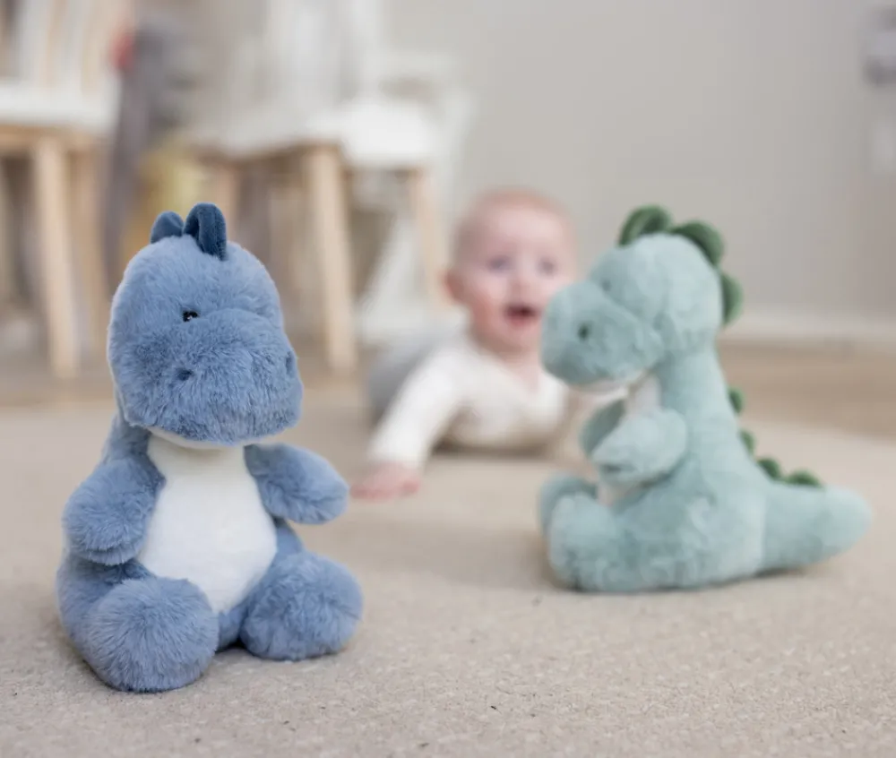 Teddykompaniet Dinoen Rex, plysdyr blå, 25 cm- Bamser