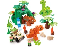 ECOIFFIER Dinoland m/køretøj & figurer- Små Byggesæt