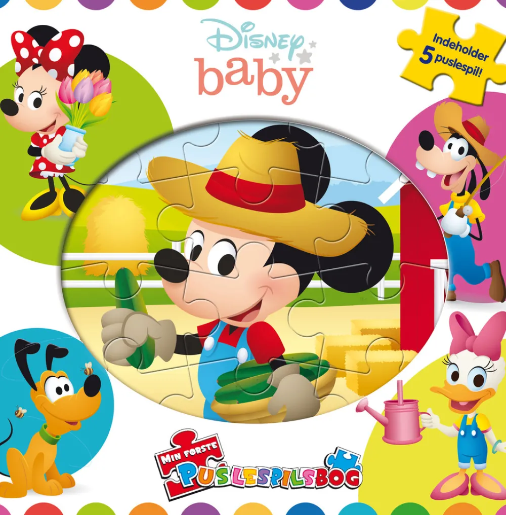 Alvilda Disney Baby-Min første puslespilsbog m.5 puslespil- Puslespil