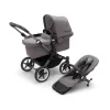 Bugaboo Donkey 5 mono complete - grey melange/graphite stel- Søskende/Tvillingevogne|Kombivogne Med Ergonomiske Sæder