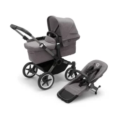 Bugaboo Donkey 5 mono complete - grey melange/graphite stel- Søskende/Tvillingevogne|Kombivogne Med Ergonomiske Sæder
