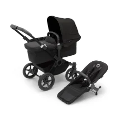 Bugaboo Donkey 5 mono complete - midnight black/black stel- Søskende/Tvillingevogne|Kombivogne Med Ergonomiske Sæder
