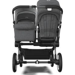 Bugaboo Donkey 5 søskendevogn complete - grey melange/graphite stel- Søskende/Tvillingevogne