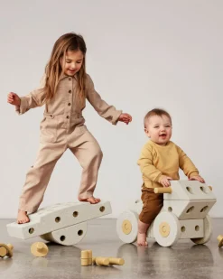 MODU Dreamer Set Sand Grey / Honey Yellow- Store Byggesæt|Tumlemøbler