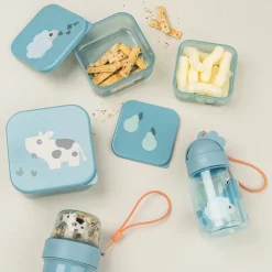 Done By Deer Drikkedunk m/sugerør Tiny farm Blå- Madkasser & Drikkedunke