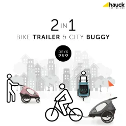 Hauck Dryk duo cykelanhænger - melange grey- Søskende/Tvillingevogne|Cykelvogne