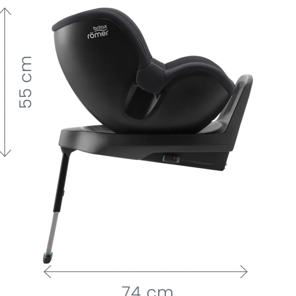 Britax Römer Dualfix M PLUS - midnight grey- Autostole Med Integreret Baser|Autostole 61-105 Cm (3 Mdr.-4 År)