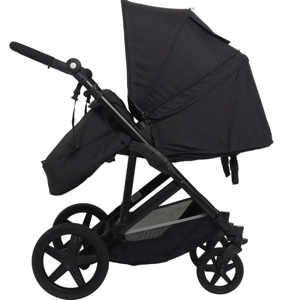 BASSON Duo Twin klapvogn Antracit- Søskende/Tvillingevogne