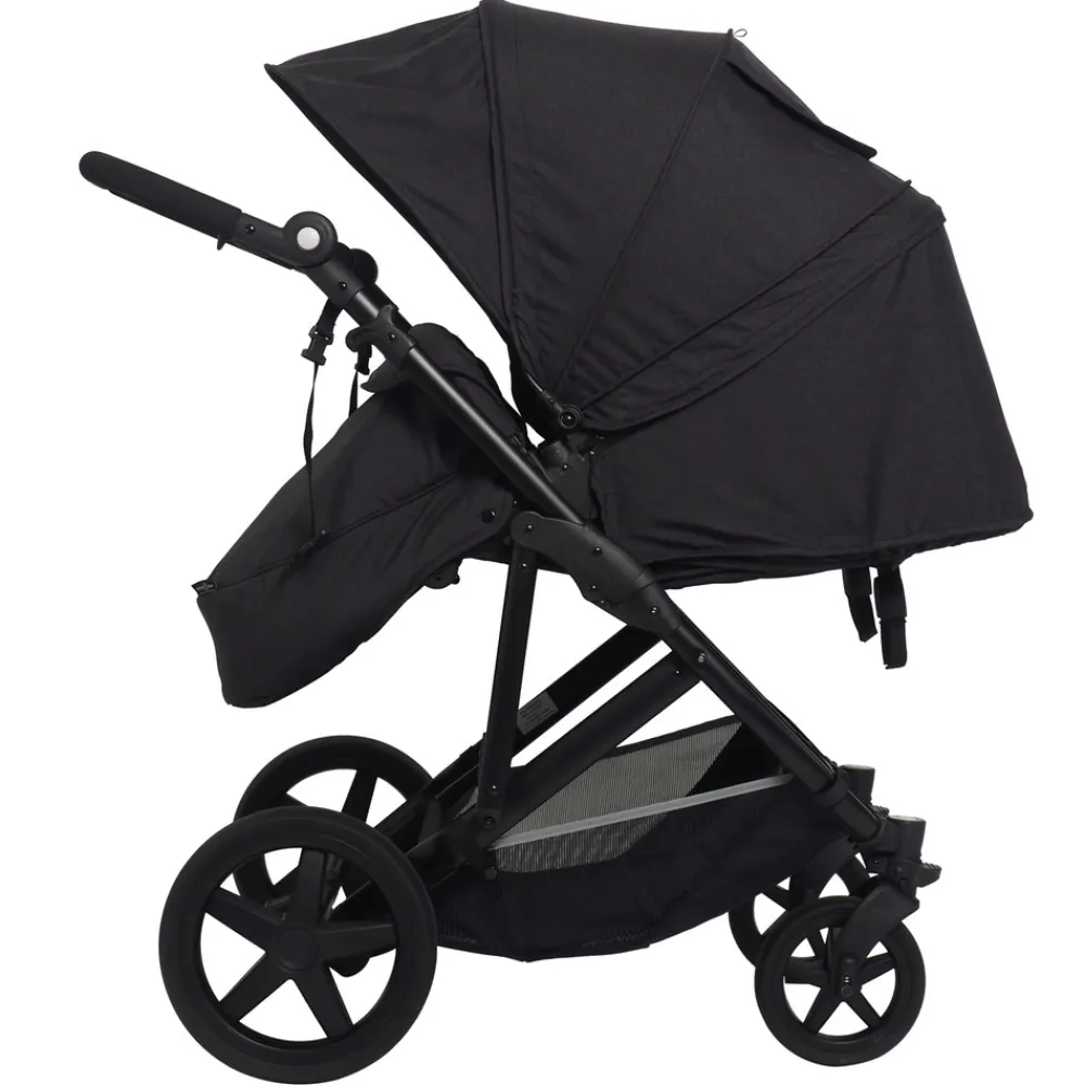 BASSON Duo Twin klapvogn Antracit- Søskende/Tvillingevogne