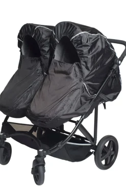 BASSON Duo Twin regnslag SMALL 70-80 cm. sort- Tilkøb Til Søskendevogne