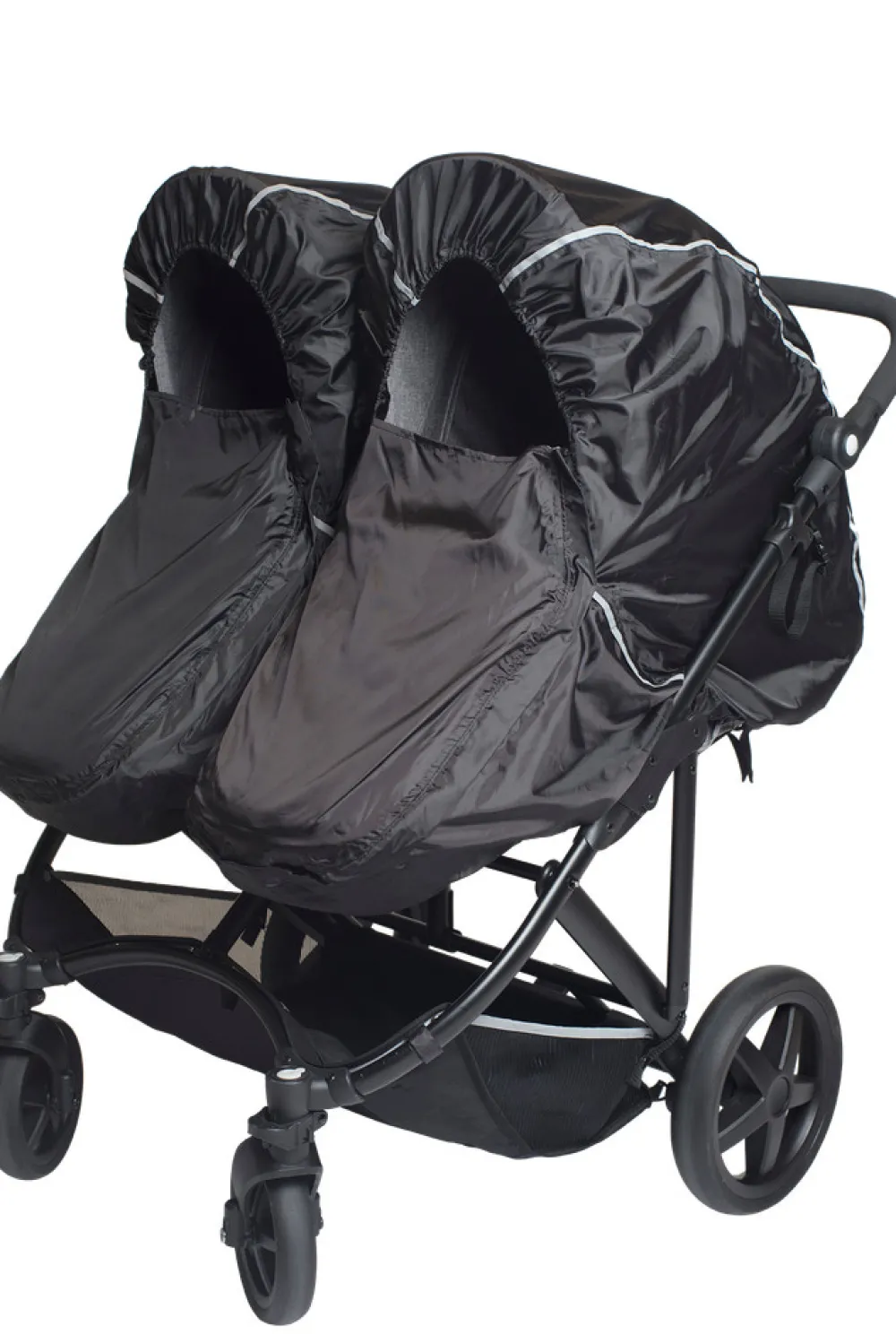 BASSON Duo Twin regnslag SMALL 70-80 cm. sort- Tilkøb Til Søskendevogne