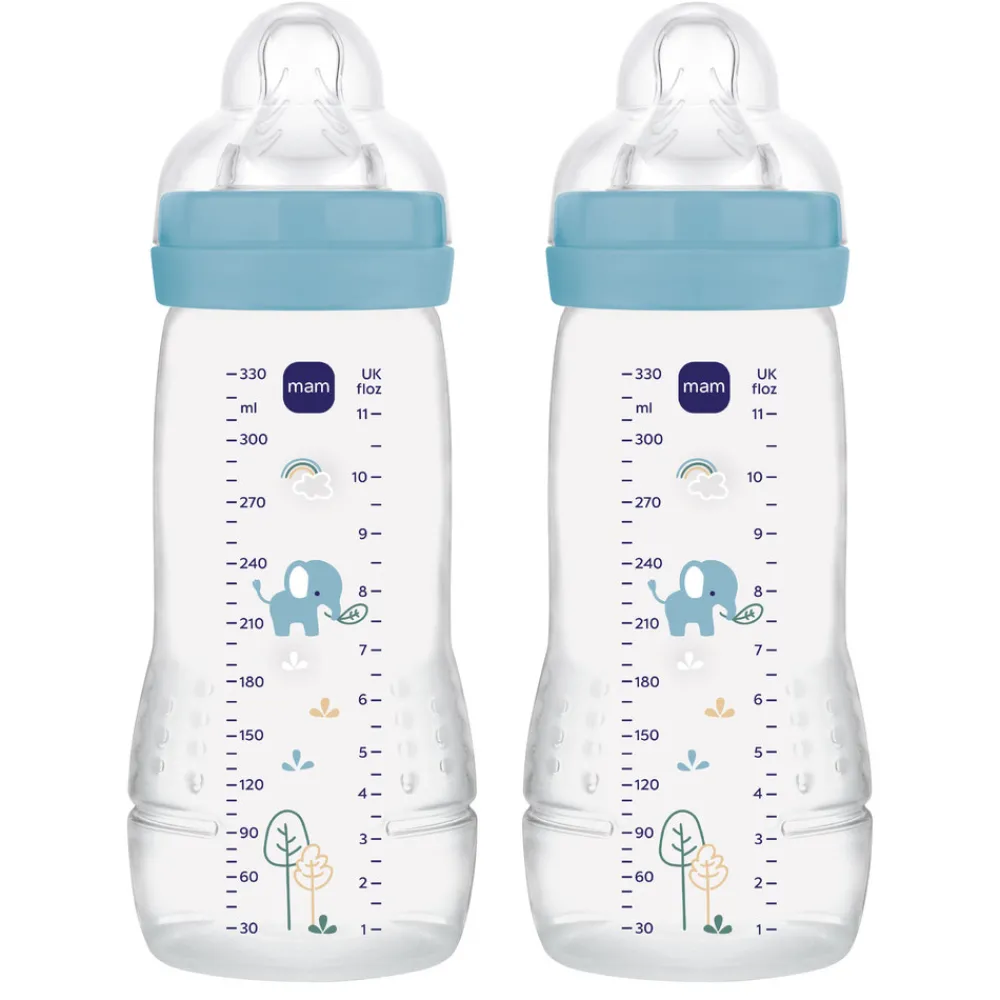 MAM Easy Active Baby Bottle 330ml 2pk Blue- Sutteflasker