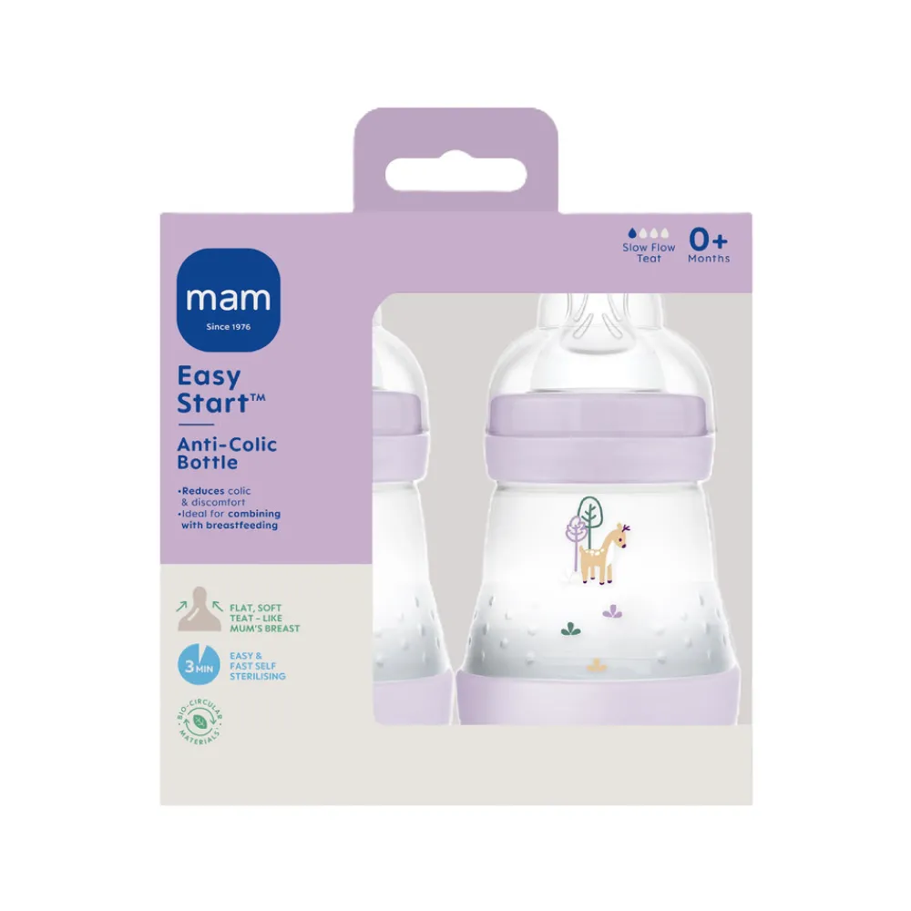 MAM Easy Start Anti-Colic 160ml 2pk Pink- Sutteflasker