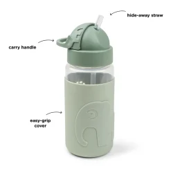 Done By Deer Easy-grip drikkedunk m/ sugerør Elphee Grøn- Madkasser & Drikkedunke