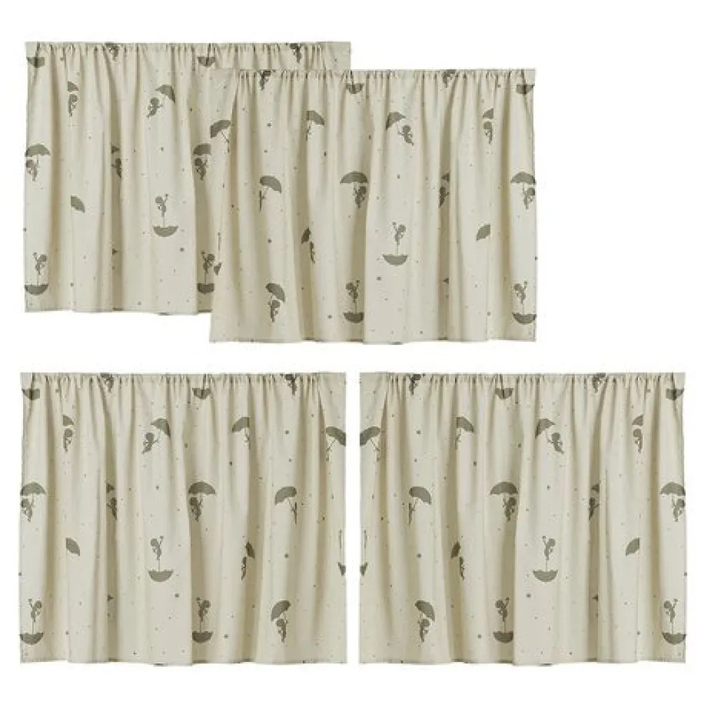 Hoppekids ECO Comfort halvhøj seng hvid, med forhæng grøn-Børn Pakkeløsninger|Juniorsenge