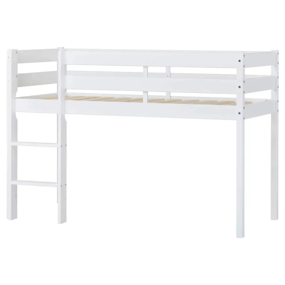 Hoppekids ECO Comfort halvhøj seng 70x160 cm. - hvid-Børn Juniorsenge