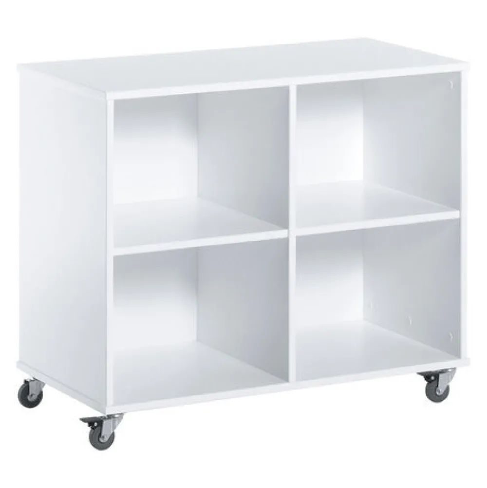 Hoppekids ECO Dream Halvhøj seng (delbar) hvid, med rumdeler og skrivebord-Børn Pakkeløsninger|Reoler