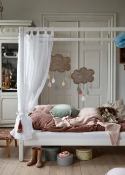 Hoppekids ECO Dream Himmelseng hvid, med himmel-Børn Pakkeløsninger|Juniorsenge