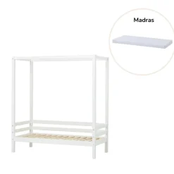 Hoppekids ECO Dream Himmelseng med madras 70x160 cm. - hvid-Børn Juniorsenge