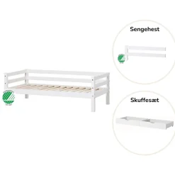 Hoppekids ECO Dream Juniorseng hvid, med sengehest og skuffesæt-Børn Pakkeløsninger|Juniorsenge