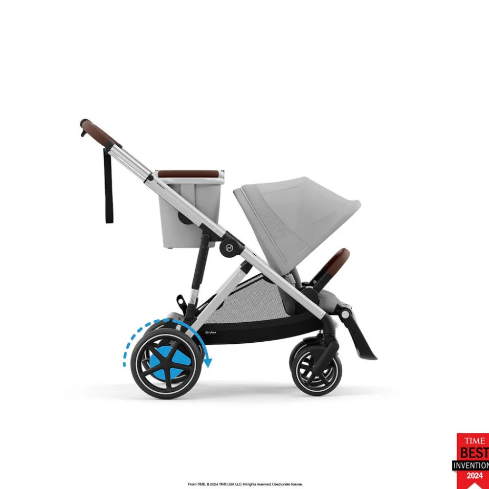 Cybex E-Gazelle S - Stone Grey | mid grey- Klapvogne Med Flade Sæder