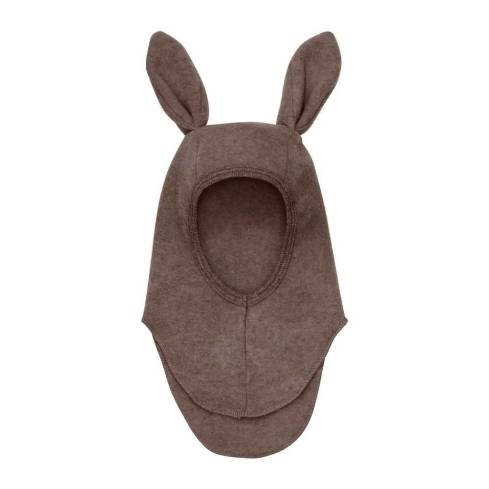 HUTTEliHUT Elefanthue m. Ører Uld Fleece - Brown Melange- Elefanthuer & Huer|Uldhuer, Uldvanter & Uldfutter