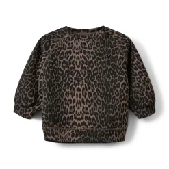 Sofie Schnoor Kids Elis Sweatshirt - Leopard AOP- Cardigans, Veste & Trøjer