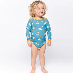 Småfolk Elstar Langærmet Body - Creamy blue- Bodystocking Langærmet