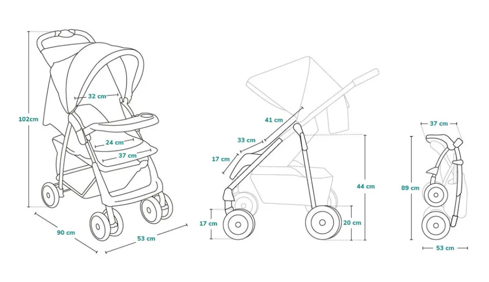 Lionelo Emma Plus klapvogn - green forest- Klapvogne Med Flade Sæder
