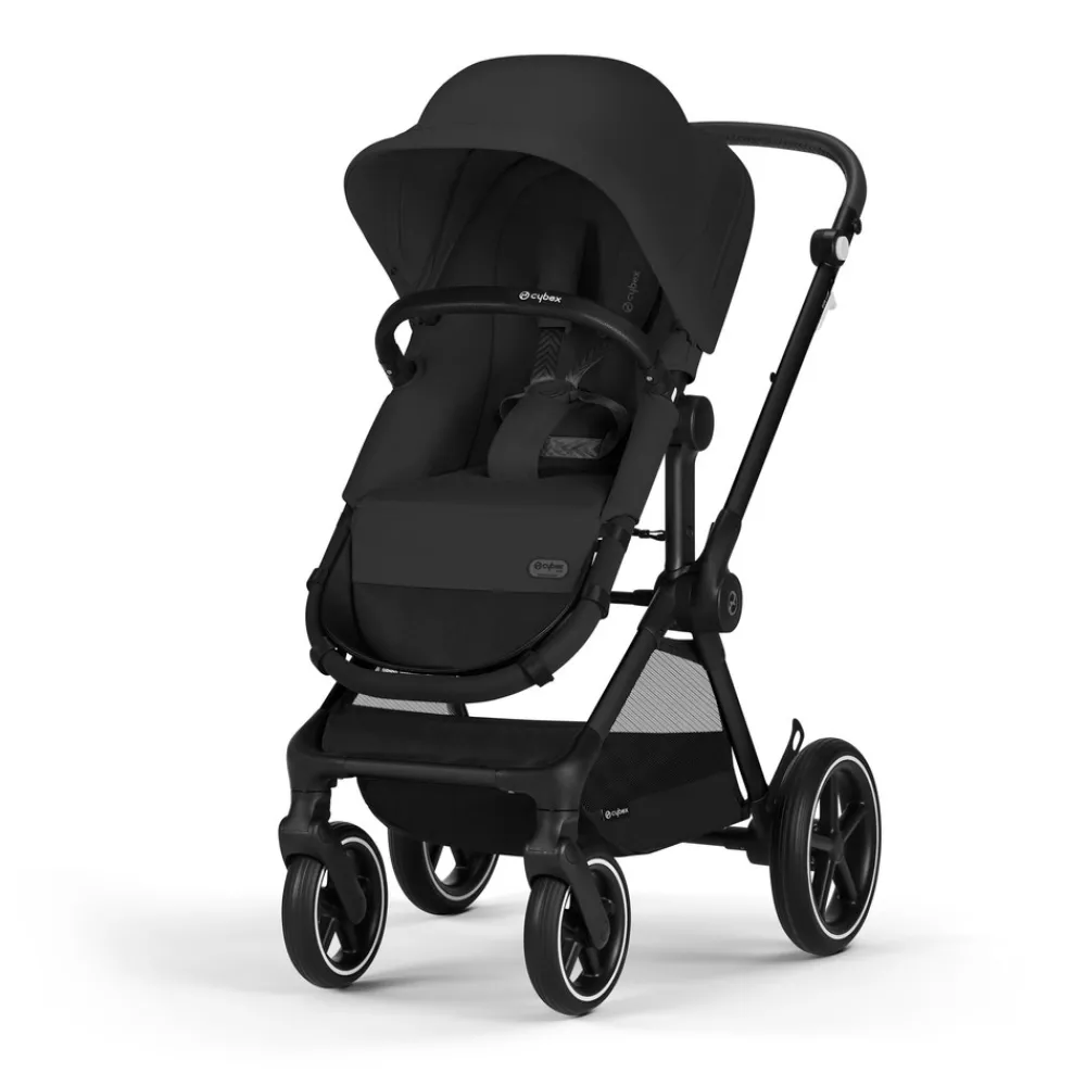 Cybex Eos Lux - Moon Black/Black- Kombivogne Med Ergonomiske Sæder