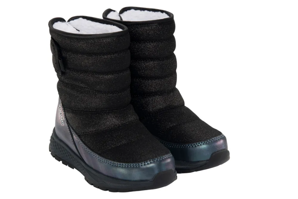 Viking Equip Glitter Warm WP Pull on - Black- Vinterstøvler