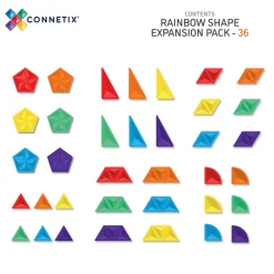 CONNETIX Expansion Pack - magnetsæt 36 dele - rainbow- Magnetlegesæt