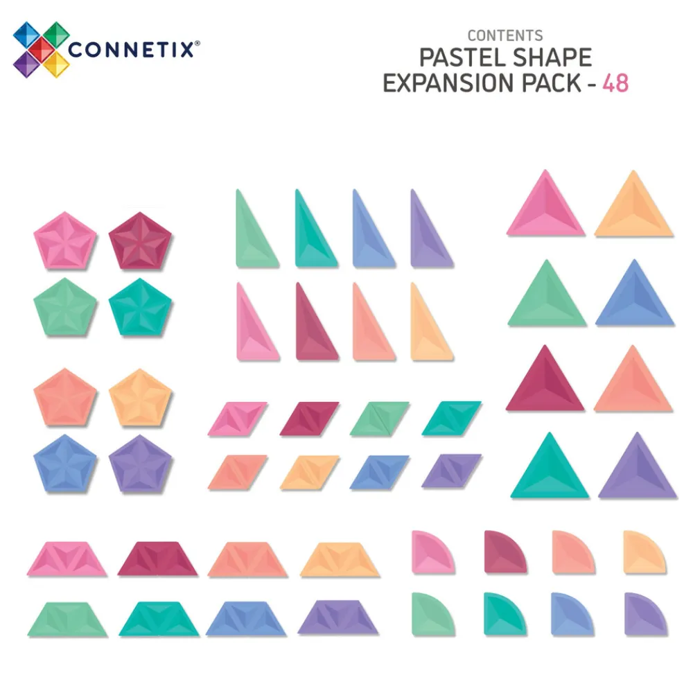 CONNETIX Expansion Pack - udvidelsessæt 48 dele - pastel- Magnetlegesæt