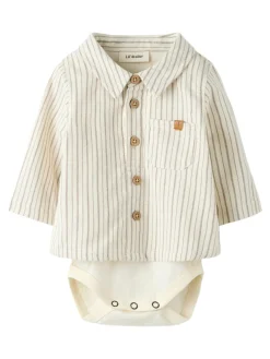 Lil' Atelier Felixo Langærmet Bodyskjorte - Turtledove- Juletøj|Skjorter