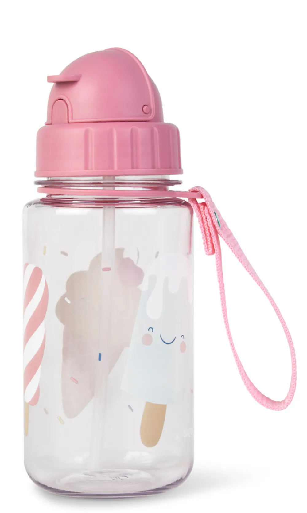 SARO Flaske m. Sugerør - Pink- Madkasser & Drikkedunke