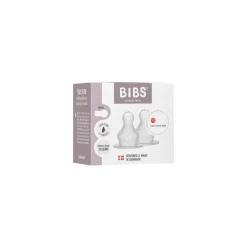 BIBS Flaskesut Rund Silikone 2pk Tykt Flow- Sutteflasker